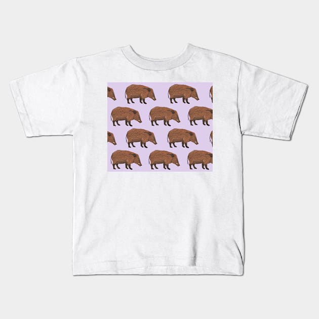 Amazing Red River Hog Kids T-Shirt by ButtonandSquirt